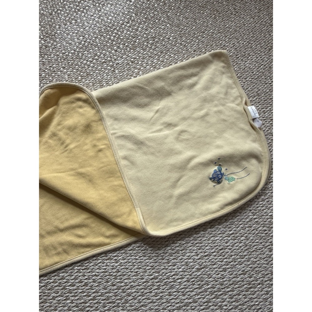 Vintage Carters 90's Y2K Yellow Baby Blanket Wrap Swaddler Duck Print